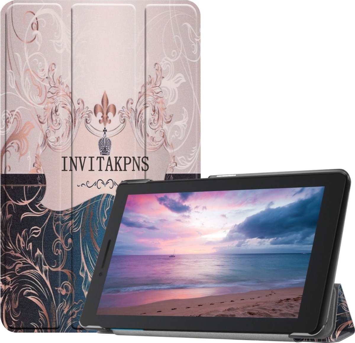 Mobigear Tablethoes geschikt voor Lenovo Tab E8 Hoes | Mobigear Tri-Fold Bookcase - Colorful Box