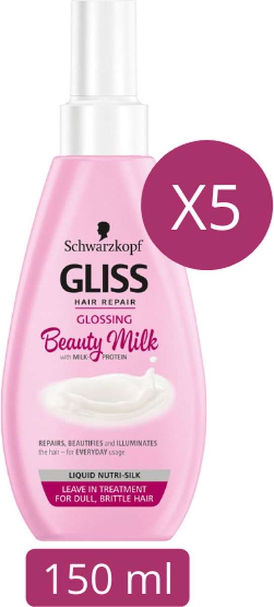 Schwarzkopf Gliss Kur Beauty Milk Glossing - 5 x 150ml - Paquet avantage |  bol.com