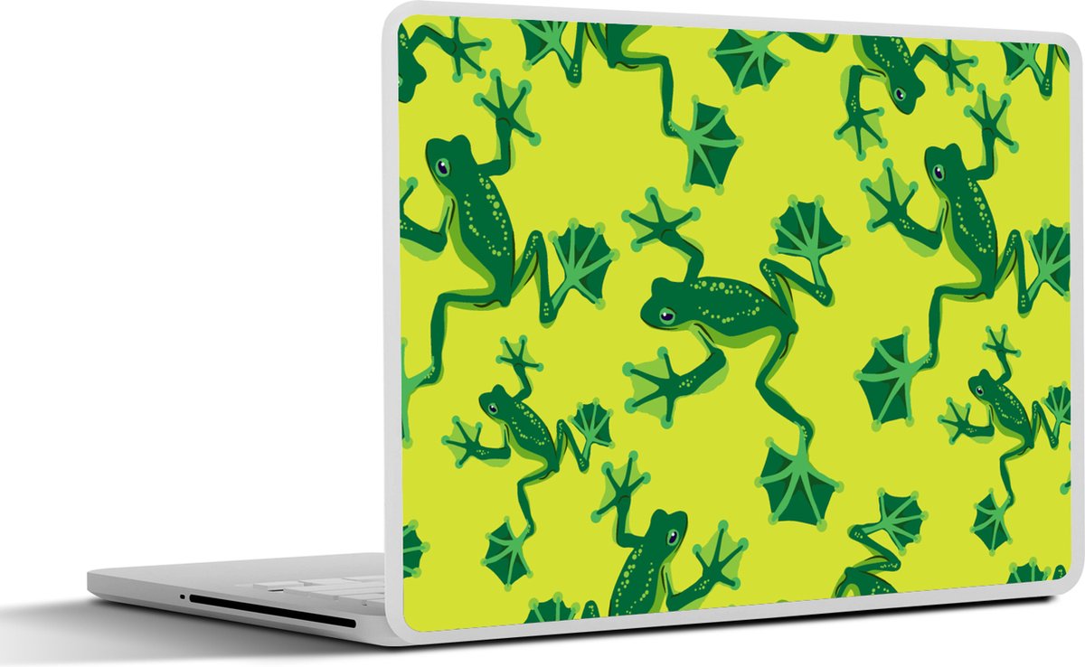 Laptop sticker - 17.3 inch - Kikker - Dieren - Jungle - Patroon - 40x30cm - Laptopstickers - Laptop skin - Cover
