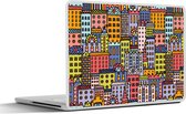 Laptop sticker - 12.3 inch - Huis - Regenboog - Patroon - 30x22cm - Laptopstickers - Laptop skin - Cover