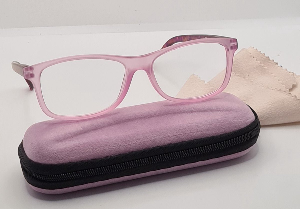 Leesbril +3,0 met brillenkoker, bril met sterkte, lichtgewicht vrouwen leesbril +3.0 rood, roze 011939, Lunettes de Lecture / Aland optiek