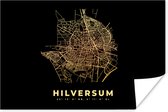 Poster Hilversum - Goud - Kaart - Plattegrond - Stadskaart - 180x120 cm XXL