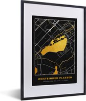 Fotolijst incl. Poster - Kaart - Plattegrond - Stadskaart - Nederland - Westeinder Plassen - 30x40 cm - Posterlijst