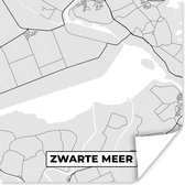 Poster Carte - Carte - Zwarte Meer - Nederland - Plan de la ville - 75x75 cm