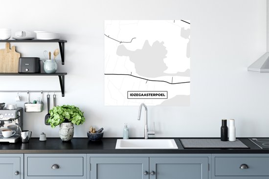 Affiche Idzegasterpoel - Nederland - Carte - Plan - Plan de la ville - 75x75 cm