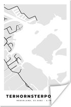 Poster Nederland - Kaart - Plattegrond - Terhornsterpoelen - Stadskaart - 20x30 cm
