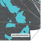 Poster Kaart - Nederland - Naardermeer - Water - Plattegrond - Stadskaart - 75x75 cm