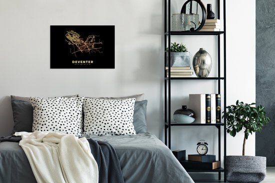 Cadre photo avec affiche - Deventer - Plan de la ville - Carte - Carte - Nederland - 60x40 cm - Cadre pour affiche