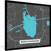 Cadre photo avec affiche - Plan de la ville - Water - Frise - Carte - Carte - Bergumermeer - 40x40 cm - Cadre pour affiche