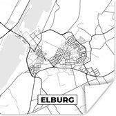Affiche Elburg - Zwart Wit - Plan de la ville - Or - Carte - Carte - Pays- Nederland - 50x50 cm