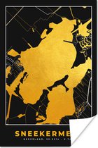 Poster Sneekermeer - Kaart - Plattegrond - Stadskaart - Nederland - Gold - 40x60 cm