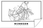 Poster Stadskaart – Zwart Wit - Kaart – Nijmegen – Nederland – Plattegrond - 60x40 cm