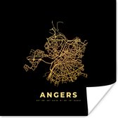Poster Frankrijk – Stadskaart - Goud - Kaart – Plattegrond – Angers - 50x50 cm