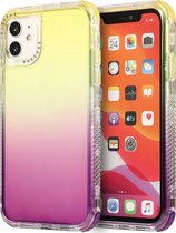 Mobigear Hoesje geschikt voor Apple iPhone 12 Telefoonhoesje Hardcase | Mobigear Gradient Backcover Shockproof | Schokbestendig iPhone 12 Telefoonhoesje | Anti Shock Proof - Paars / Geel