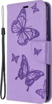 Mobigear Telefoonhoesje geschikt voor Xiaomi Redmi 8 Hoesje | Mobigear Butterfly Bookcase Portemonnee | Pasjeshouder voor 2 Pasjes | Telefoonhoesje voor Pinpas / OV Kaart / Rijbewijs - Paars