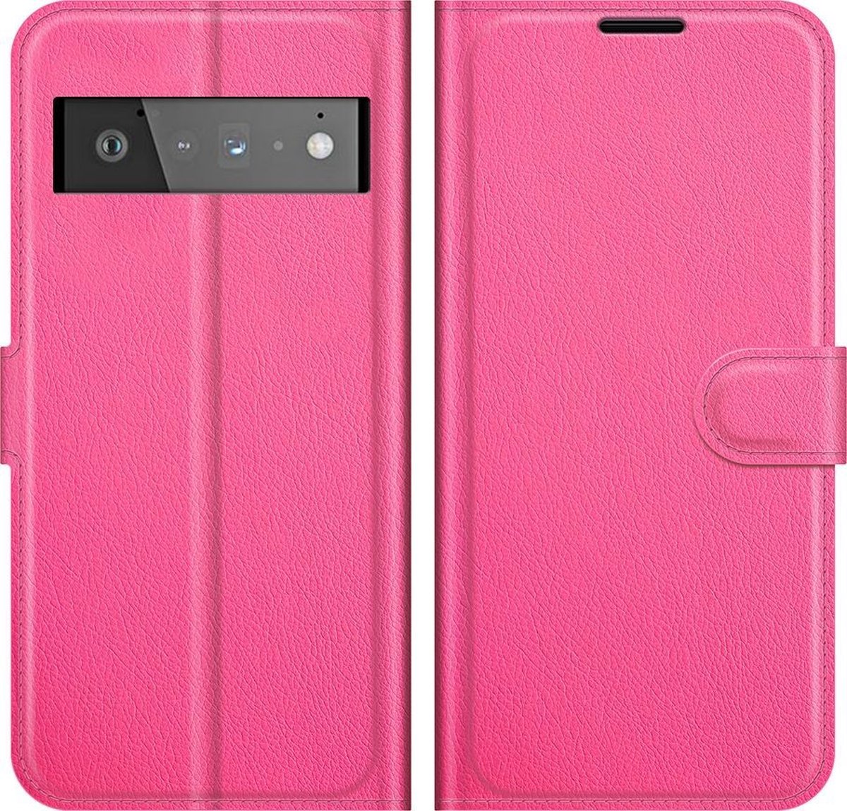 Mobigear Telefoonhoesje geschikt voor Google Pixel 6 Pro Hoesje | Mobigear Classic Bookcase Portemonnee | Pasjeshouder voor 3 Pasjes | Telefoonhoesje voor Pinpas / OV Kaart / Rijbewijs - Magenta