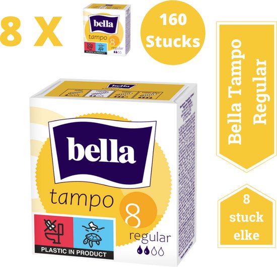 Bella Tampo Normaal (8 stuks in 1 pak)pak van 20 combo,Tampons, zonder