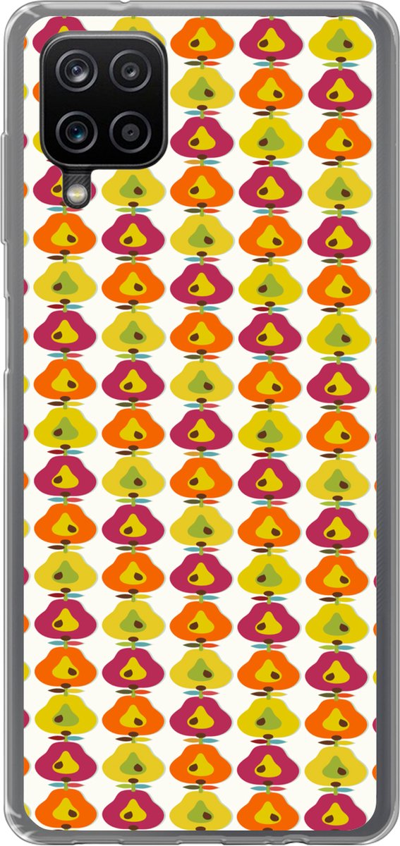 Telefoonhoesje Geschikt voor Samsung Galaxy A12 hoesje - Retro - Design - Peer - Fruit - Siliconen Telefoonhoesje Telefoonhoesje