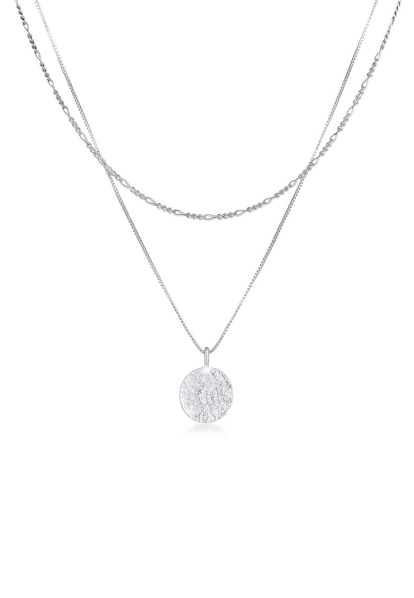 KUZZOI - Halsketting - Heren Laag Figaro Venetiaanse Plaat Hanger in 925 Sterling Zilver - Heren