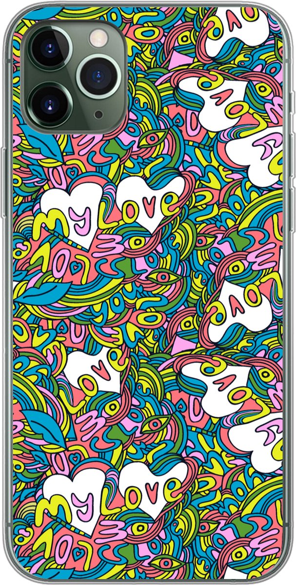 Telefoonhoesje Geschikt voor iPhone 11 Pro Max hoesje - Meisje - Liefde - Patronen - Love - Girl - Kids - Kinderen - Siliconen Telefoonhoesje Telefoonhoesje