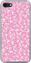 Coque iPhone 8 - Meiden - Hartjes - Rose - Motifs - Fille - Enfant - Enfants - Coque de téléphone en Siliconen