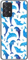 Geschikt voor Samsung Galaxy A53 5G hoesje - Meisjes - Dolfijn - Dieren - Patronen - Girl - Kids - Kinderen - Siliconen Telefoonhoesje