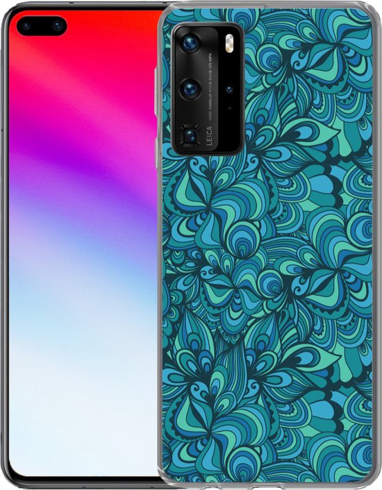 Coque Huawei P40 Pro - Design - Vintage - Blauw - Turquoise - Coque de téléphone en Siliconen -