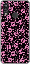 Geschikt voor Huawei P20 Lite (2020) hoesje - Meisje - Piraten - Roze - Patronen - Girl - Kind - Kinderen - Siliconen Telefoonhoesje