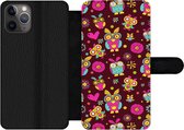 Bookcase Geschikt voor iPhone 11 Pro telefoonhoesje - Meisjes - Uil - Chocolade - Patronen - Girl - Kind - Kinderen - Met vakjes - Wallet case met magneetsluiting