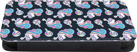 Bookcase iPhone 11 Bookcase - Fille - Unicorn - Bonbon sucette - Motifs - Fille - Kids - Enfants - Avec compartiments - Etui portefeuille à fermeture aimantée