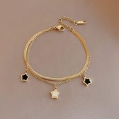 Dottilove Minimalistische Armband  - Roestvrij Staalketting -  Sieraden voor vrouwen - Decoratieve sterren
