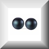 Hetty'S - Oorbellen - Prachtige zwarte - zoetwater parels 8 mm - met zilveren stekers