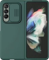 Nillkin CamShield Siliconen Hoesje voor de Samsung Galaxy Z Fold 3 - Back Cover met Camera Slider Groen