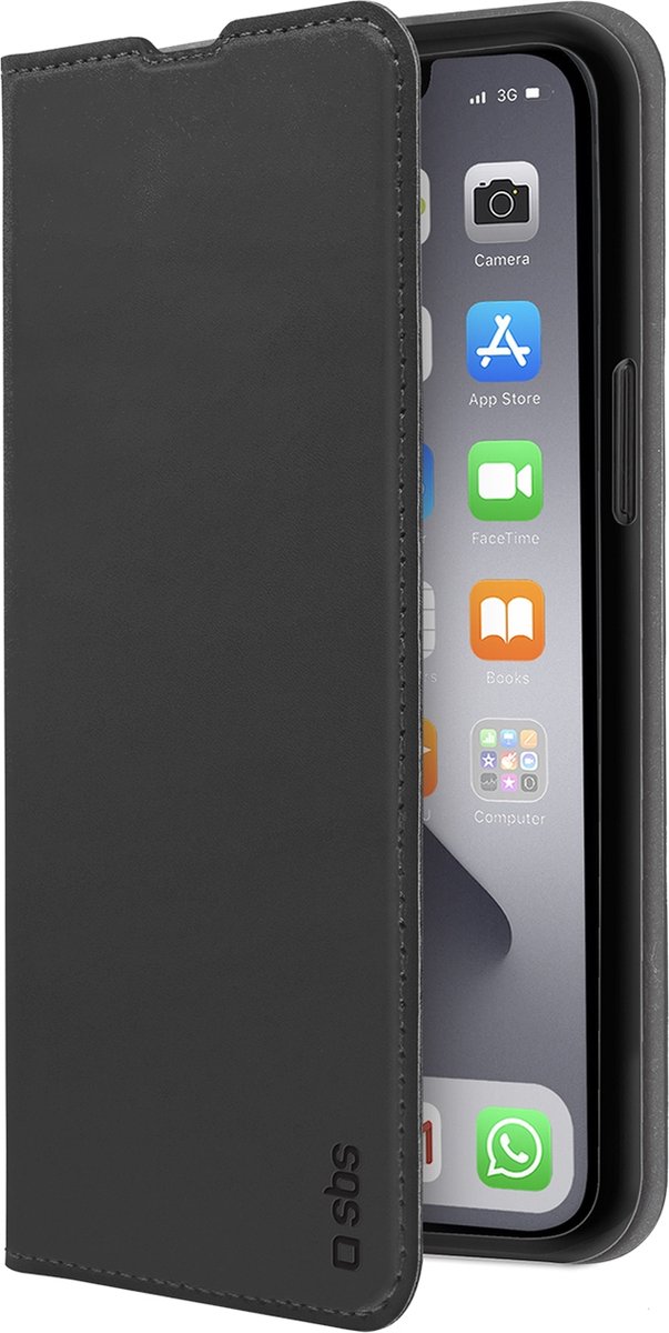 SBS Book Wallet Bookcase Hoesje - Geschikt voor Apple iPhone 13 - Gsm case - Zwart