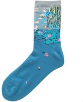Elastische hoge sokken Claude Monet - Waterlelies - Interpretatie - Kunstwerk - Kunst - Schilderij - Lelies - Waterlilies Maat 35 - 42