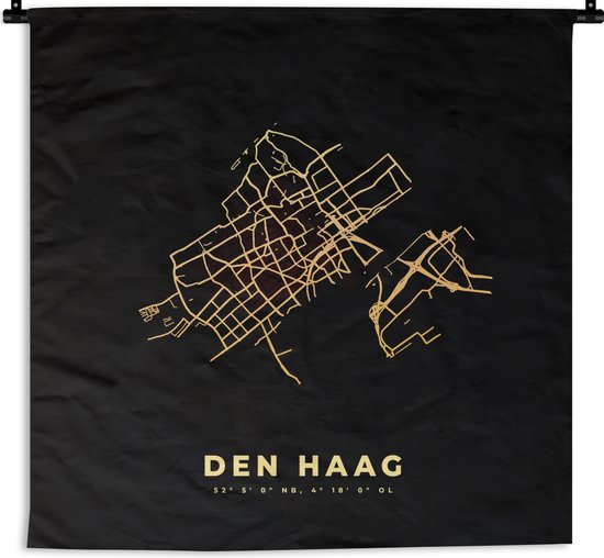 Tapisserie - Tissu mural - La Haye - Carte - Plan de la ville - Nederland - Carte - 180x180 cm - Tapisserie