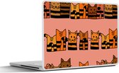 Laptop sticker - 14 inch - Katten - Patronen - Dieren - Kinderen - 32x5x23x5cm - Laptopstickers - Laptop skin - Cover