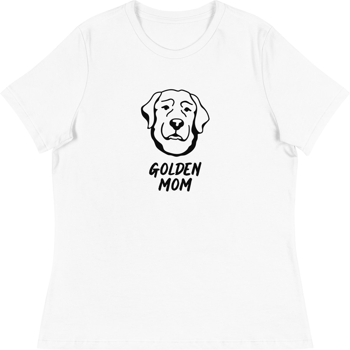 T-shirt Dames MT M - Golden Retriever Mom - Grappig Honden Shirt Wit