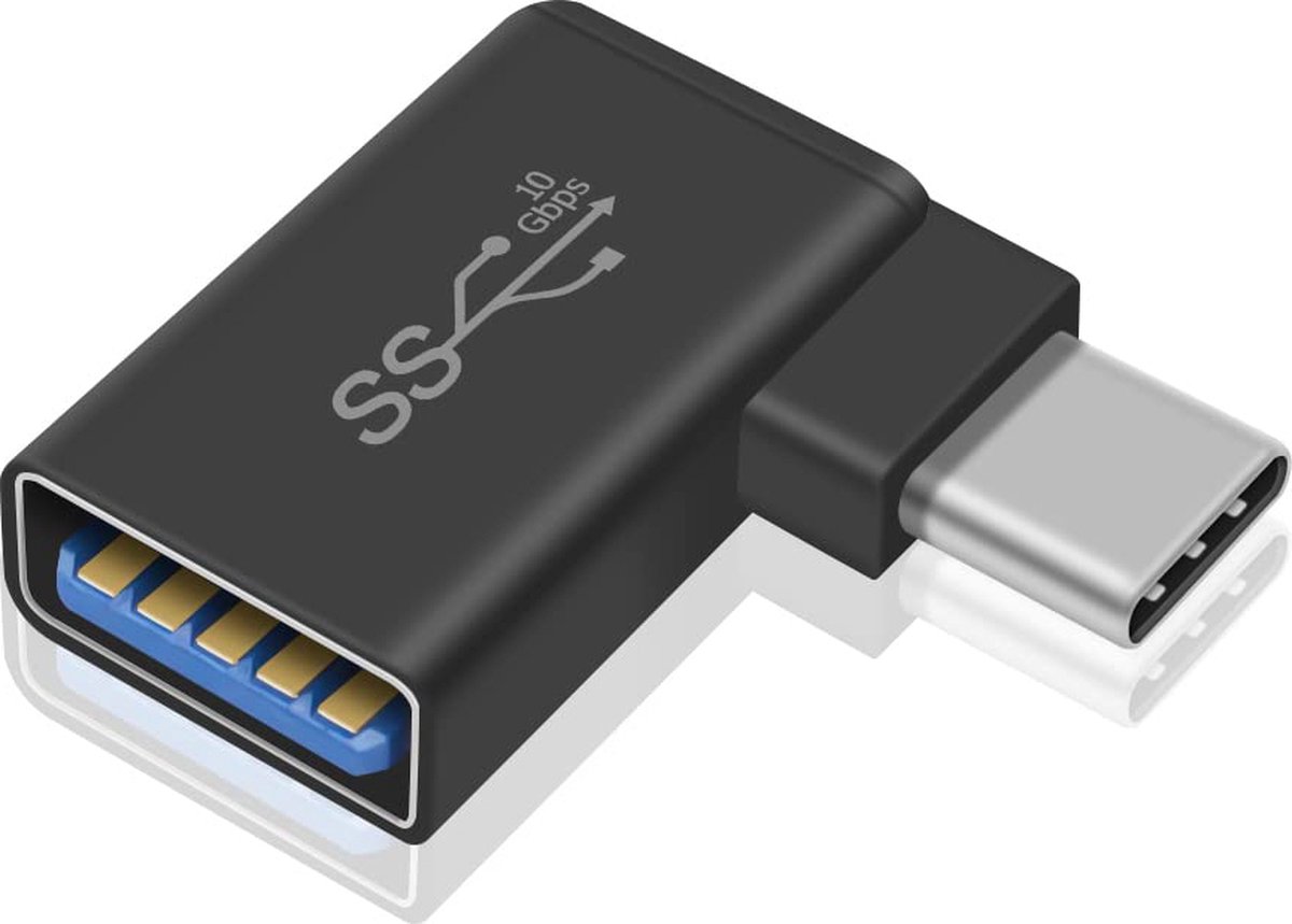 NĂ–RDIC OTG-C14 USB-A 3.1 OTG vrouwtje naar USB-C mannetje adapter - Haakse adapter - 5Gbps - Zwart