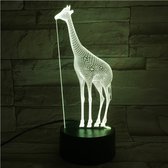 3D Led Lamp Met Gravering - RGB 7 Kleuren - Giraffe