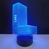Lampe LED 3D - Lettre Prénom - Lars