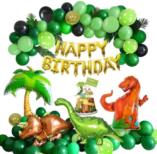 Décoration d'anniversaire garçon thème dinosaure avec gros ballons dino et  arche de ballon | bol.com
