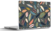 Laptop sticker - 10.1 inch - Patroon - Blaadjes - Pastel - 25x18cm - Laptopstickers - Laptop skin - Cover