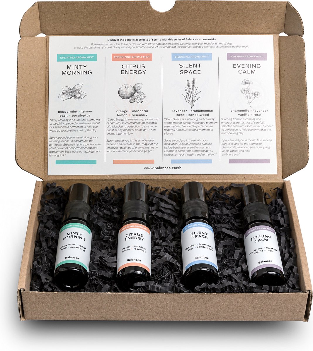 Goedkoopste Balancea Aroma Mist Discovery Box | Essentiële Olie Sprays | voor self-care momenten | Puur & Natuurlijk | 4x 10ml
