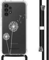 iMoshion Hoesje Geschikt voor Samsung Galaxy A13 (4G) Hoesje Met Koord - iMoshion Design Hoesje met Koord - Transparant / Dandelion