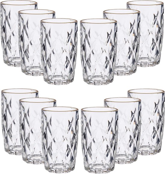 Lot De 12 Verres Highball Lav 10 Oz - Verres à Cocktail, Bière, Eau, Incassables, Lavables Au Lave-vaisselle