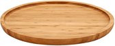 Voedsel/hapjes platte serveerplank van bamboe rond 30 cm met opstaande rand