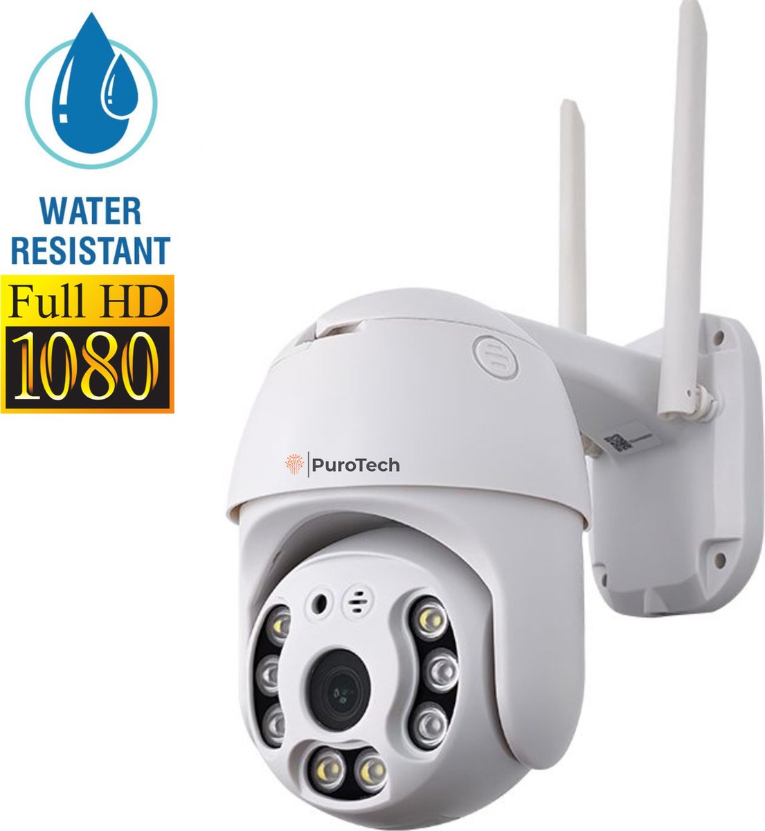 PuroTech Beveiligingscamera - Wifi Smart Waterproof IP66 - Draaibaar en  kantelbaar -... | bol.com