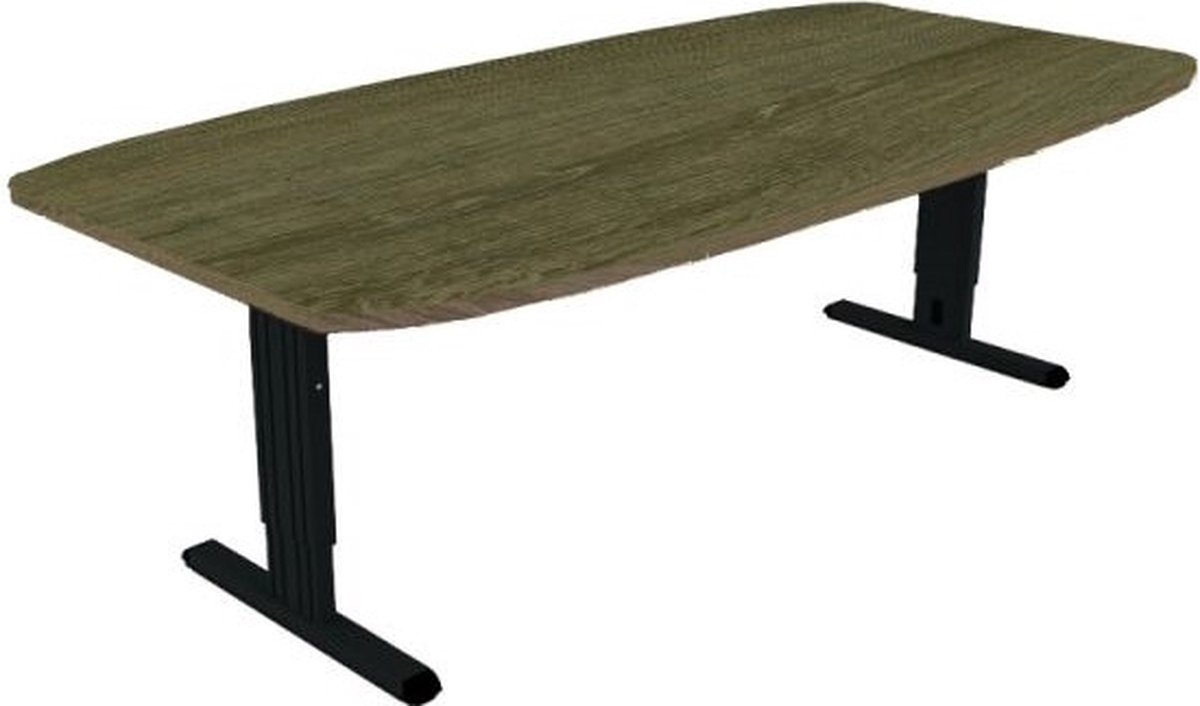 Offeco Bureau Bolton Plus - Bureau - Bureautafel - Vergadertafel - Gaming bureau - Game bureau - Computertafel - Desk - Bureau Zwart - Verstelbaar bureau - Gaming Desk - Bureau tafel - Bureau verstelbaar –  Bruin eiken -240x120cm