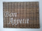 rieten placemat "Bon Appetit" | 33,5 x 44,5 cm | rustic rattan